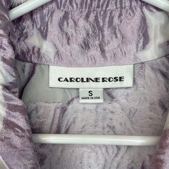 NWT Caroline Rose Lavender Floral Rose Devore Jacket Size Small - Picture 4 of 9